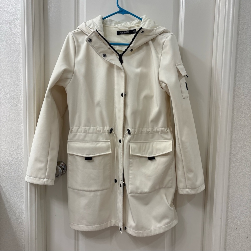 Euc Polo Ralph Lauren Womens Jacket White petite sm USN Experimental Parka